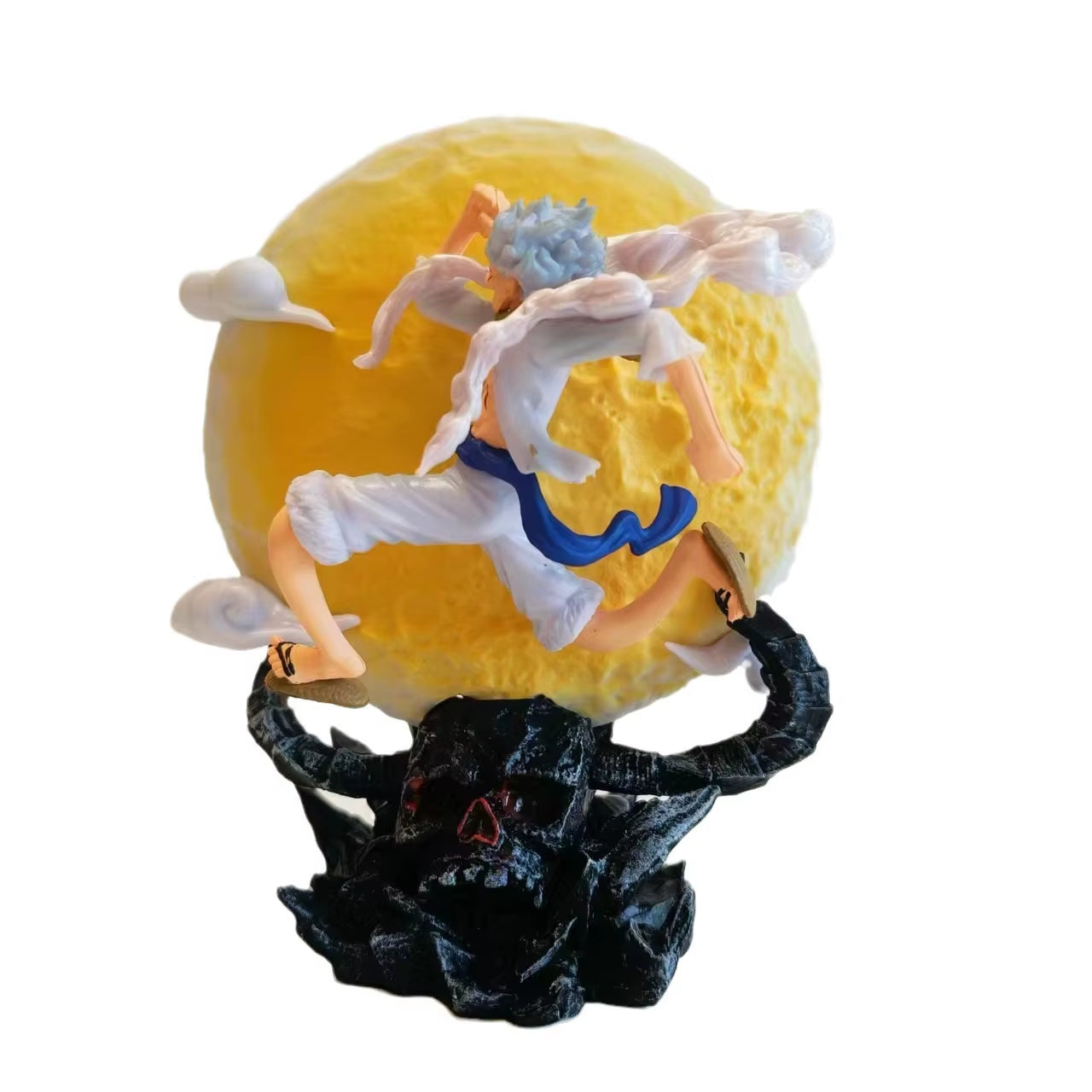 14Cm One Piece Anime Figure Moon Fairy Nika Monkey D Luffy Gear 5 with Moon Light Action Figure Statue Model Collection Toys