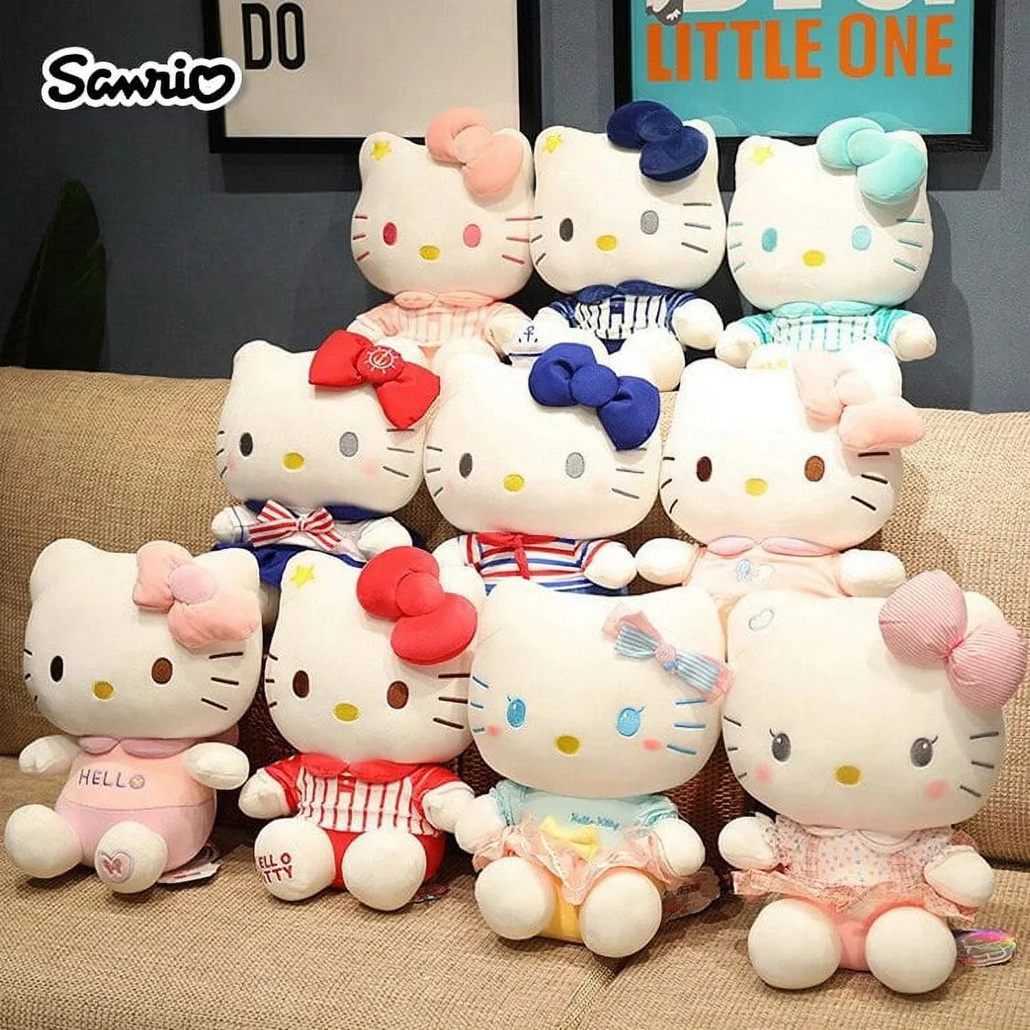 Sanrio Hello Kitty Anime Cartoon Cute Stuffed Toys Plushier Soft Pillow Birthday Gifts for Girls Kawaii Pendant Plush Dolls