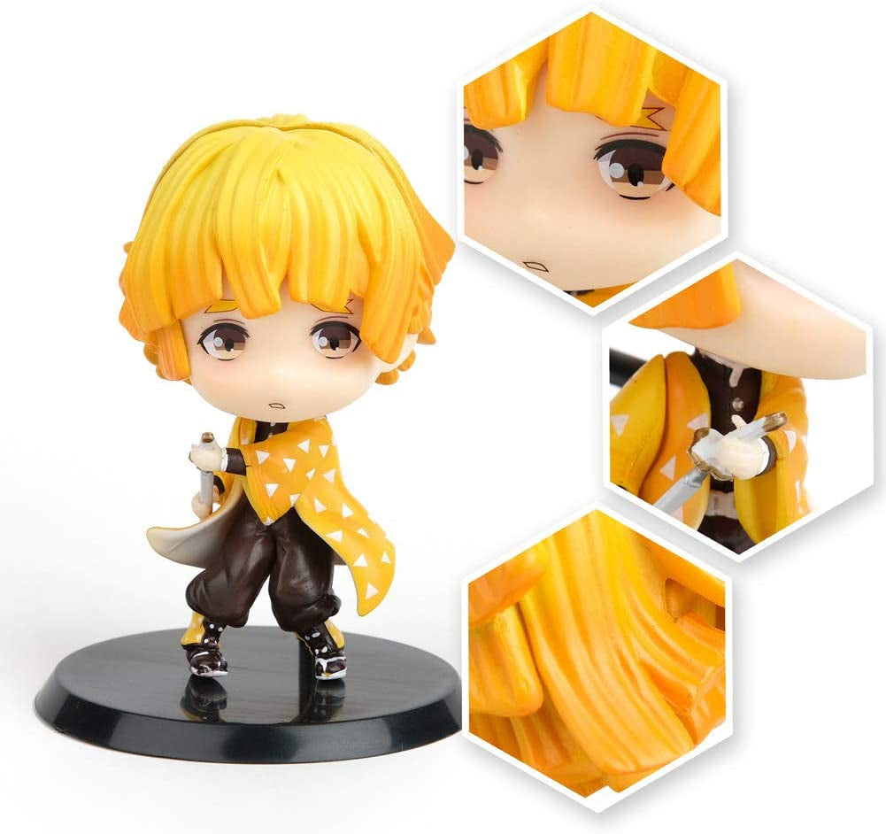 Demon Slayer Figures GK Agatsuma Zenitsu Figure Statues Figurine Collection Birthday Gifts Kimetsu No Yaiba PVC 2.8 Inch