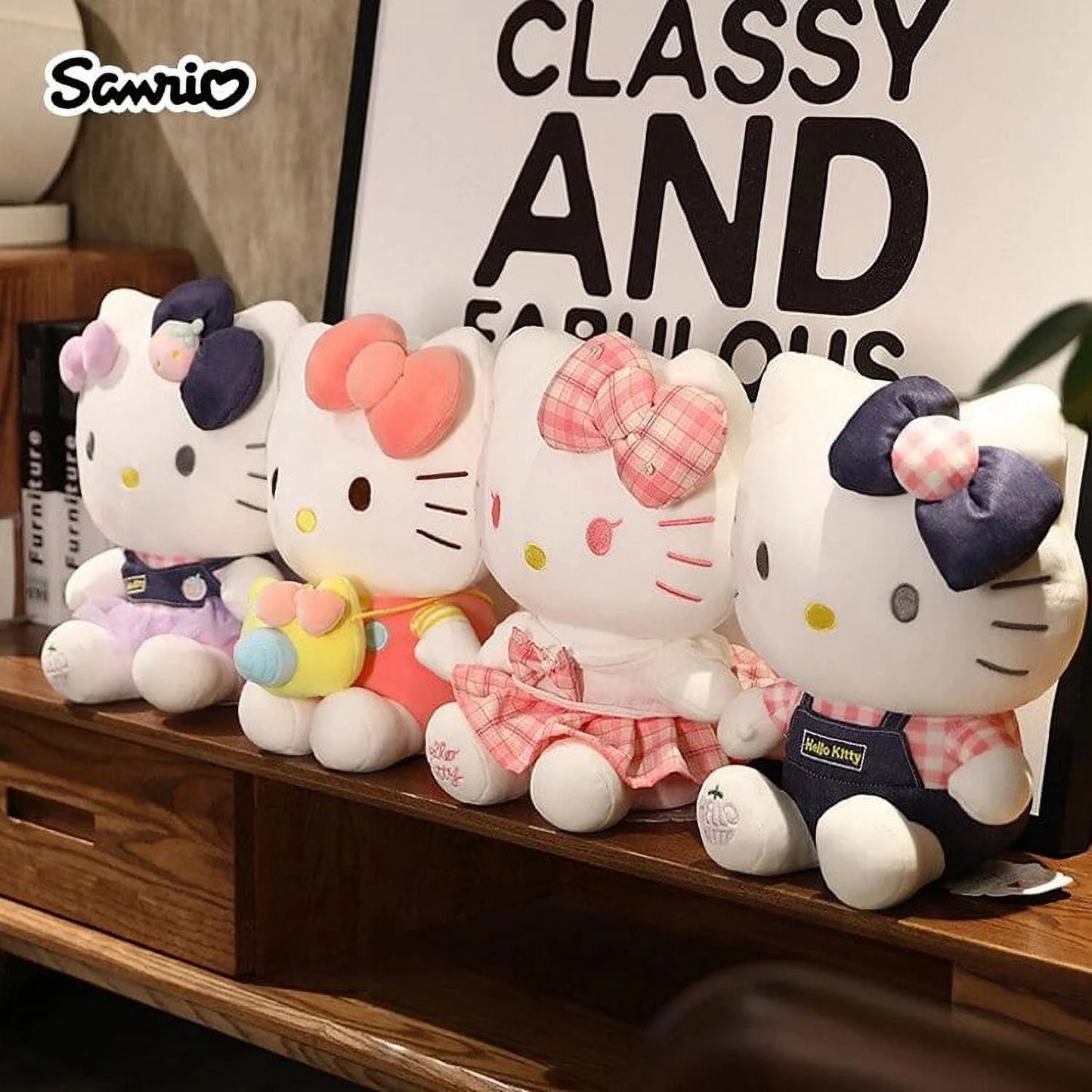 Sanrio Hello Kitty Anime Cartoon Cute Stuffed Toys Plushier Soft Pillow Birthday Gifts for Girls Kawaii Pendant Plush Dolls