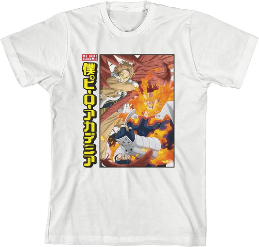 My Hero Academia Anime Pro Heroes Youth Boys White Graphic Tee Shirt