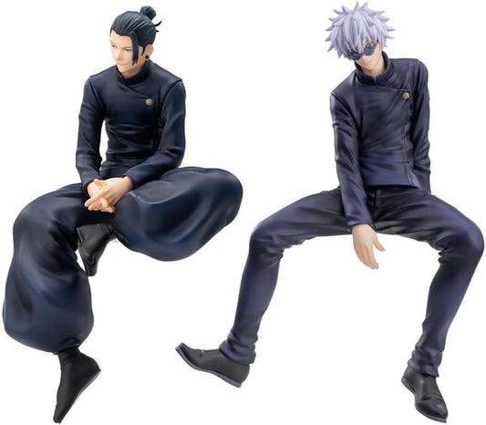Jujutsu Kaisen Figure, 5.6" Sitting Gojo Satoru & Geto Suguru Anime Figures PVC Model Statue, Jujutsu Kaisen Collectible Figures, JJK Figure Toys Desktop Home Decor Birthday Gifts for Fans Kids