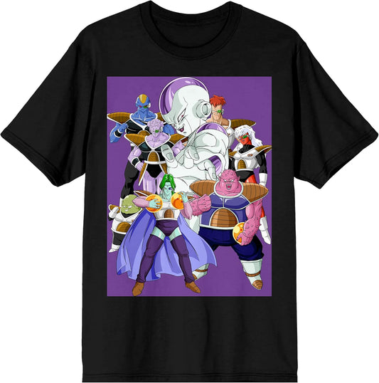 Dragon Ball Z Anime Frieza and Disciples Characters Black Shirt